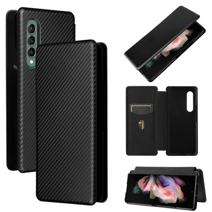 Flip phone case with carbon fiber texture, dark gray/black, card slot on back