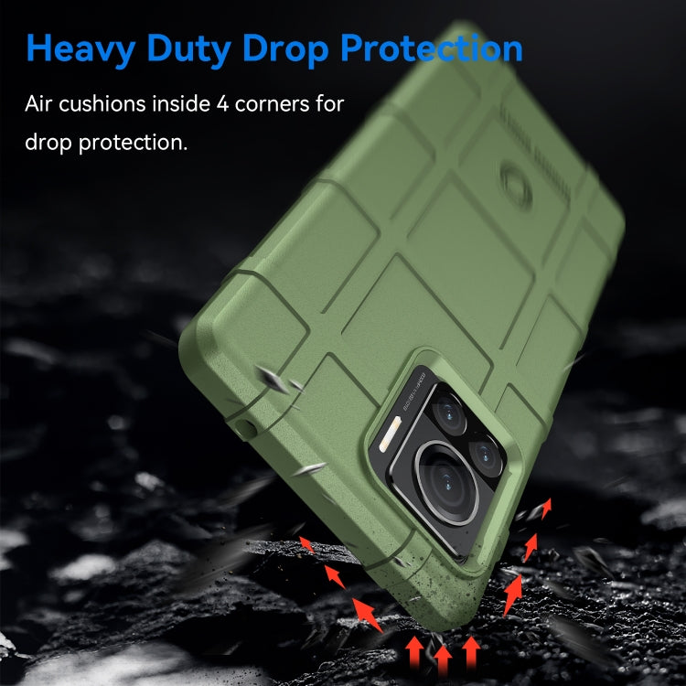 Green rugged TPU phone case with reinforced corner protection and camera cutout