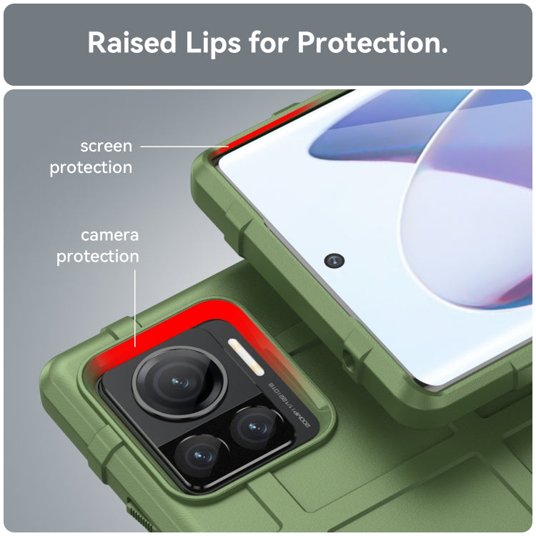 Green TPU phone case with raised lip protection for screen and camera