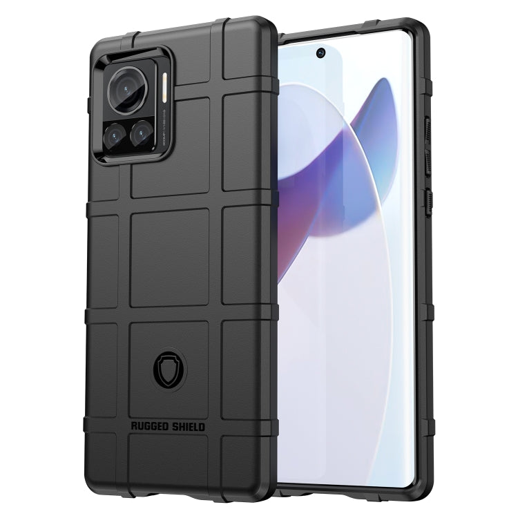 Black rugged TPU phone case with raised edges and rear camera cutout