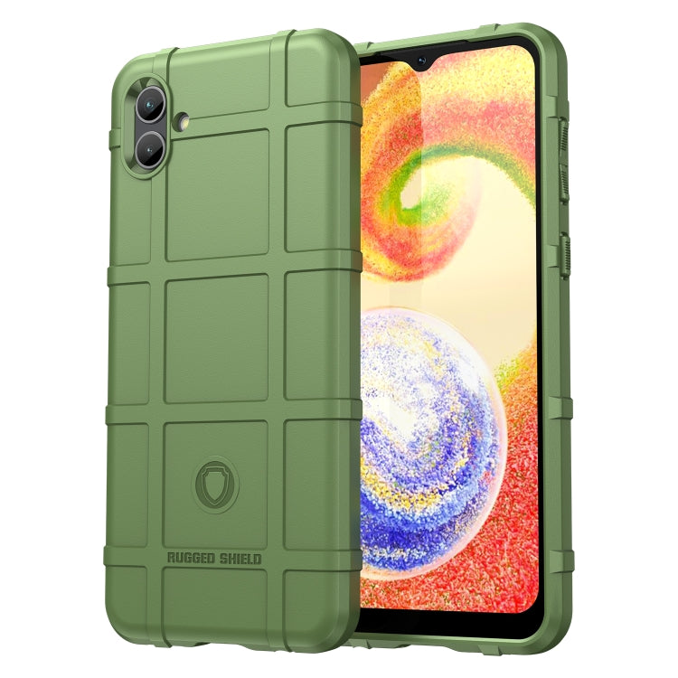 Shockproof TPU phone case with rugged shield texture, green, full coverage camera cutouts