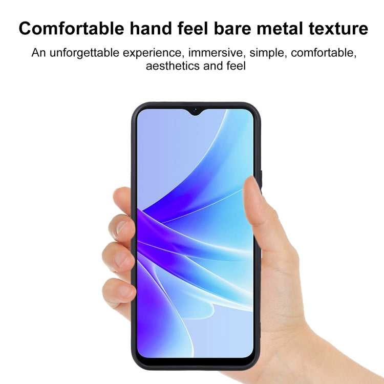 Black TPU phone case with slim profile and front opening for OPPO A57s