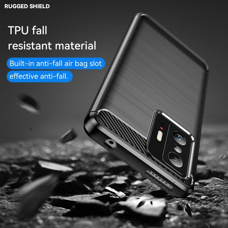 Gray TPU case with carbon fiber corner accents and anti-fall airbag bumper