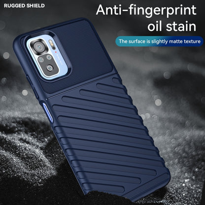 Blue rugged TPU phone case with slightly matte textured finish and camera window
