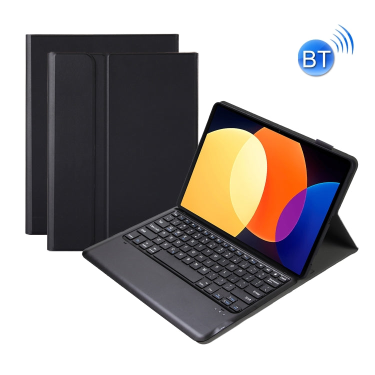 Black tablet leather case with detachable cover and Bluetooth keyboard