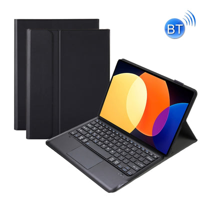 Black detachable keyboard tablet case with touchpad and folding cover for 12.4-inch tablet