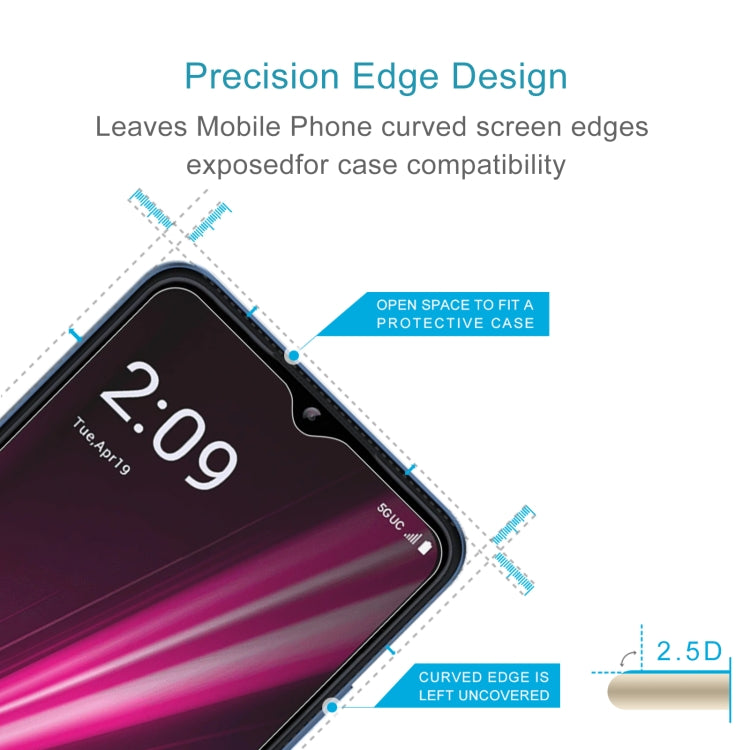 2.5D tempered glass screen protector with curved-edge design for case compatibility