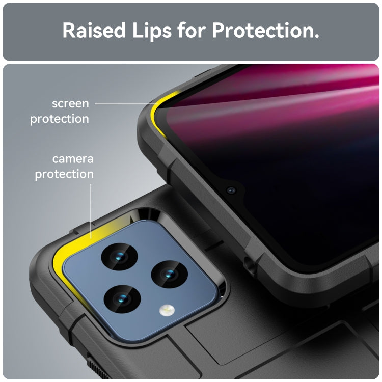 Rugged TPU phone case with raised lips for screen and camera protection