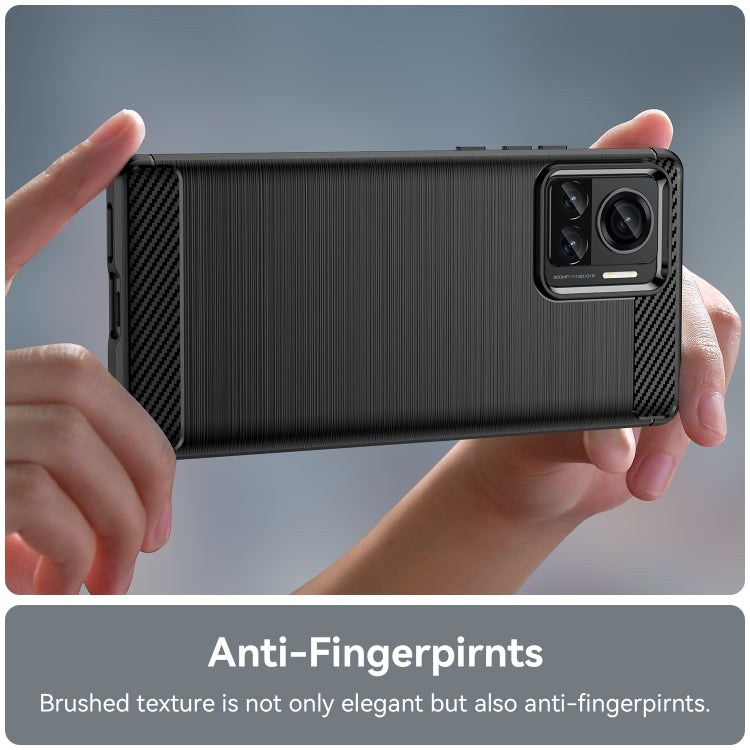 Brushed texture TPU phone case, black, with camera cutout and slim profile