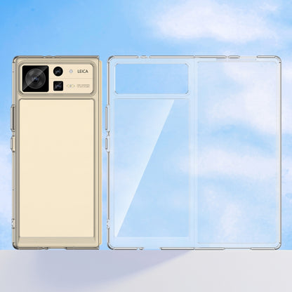 Transparent TPU acrylic phone case for Xiaomi Mix Fold 2, open front and back protection