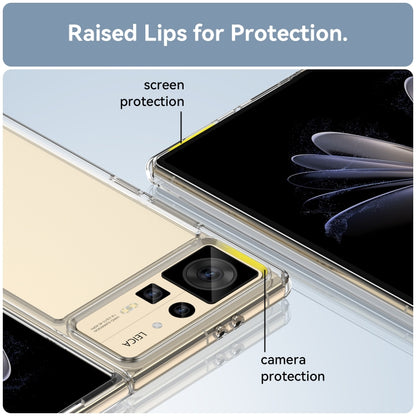 Transparent TPU acrylic phone case for Xiaomi Mix Fold 2 with raised edges and camera protection