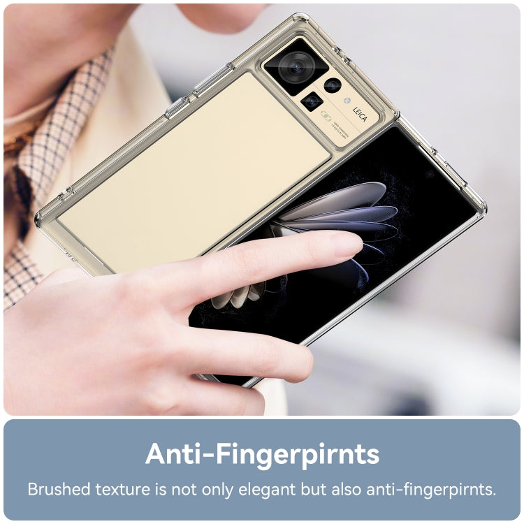 Transparent TPU acrylic phone case for Xiaomi Mix Fold 2 with smooth clear frame and camera openings