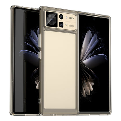 Clear TPU acrylic phone case for Xiaomi Mix Fold 2 with beige back and dual camera openings