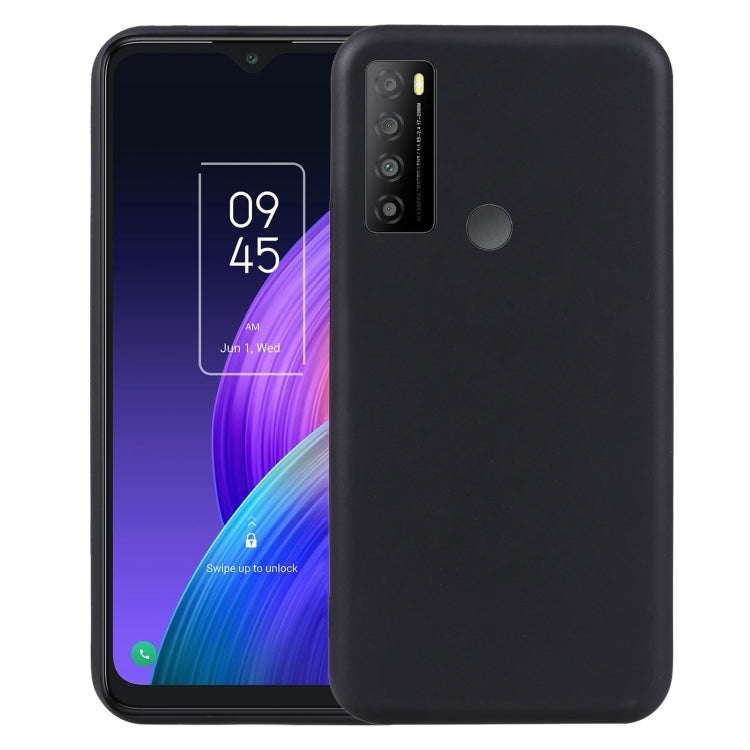Black TPU phone case with camera cutout for a slim Realme/TCL/Xiaomi-style phone