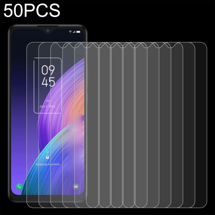 Set of 50 tempered glass screen protectors with 2.5D rounded edges for a smartphone