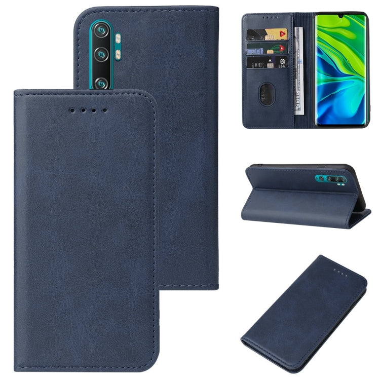 Blue magnetic leather phone case with folio flip, card slots, and stand cover