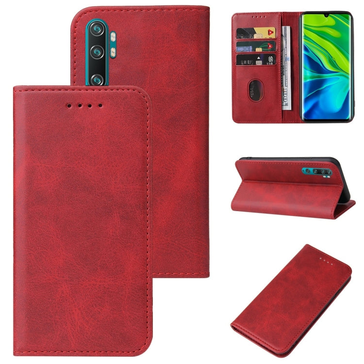 Red magnetic leather phone case with folio flip, card slots, and stand cover