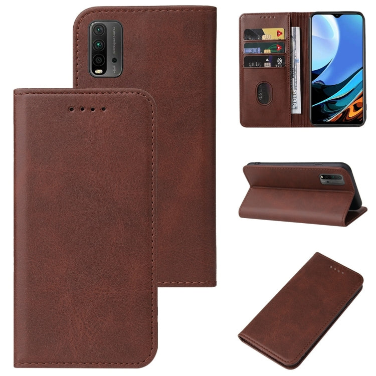 Brown leather phone case with magnetic closure and card slots