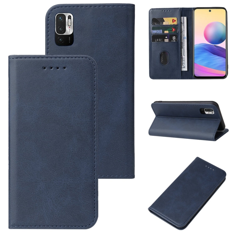Blue leather phone case with magnetic closure and front card holder