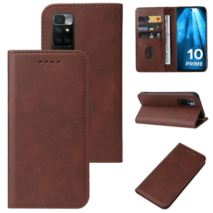 Brown leather phone case with magnetic closure, flip cover, and card slots