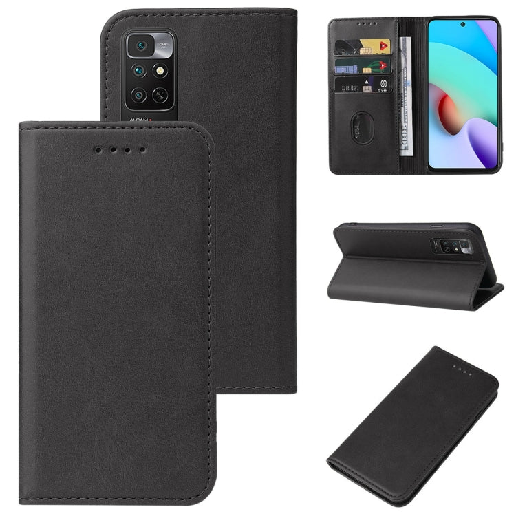 Black leather folio phone case with magnetic flap and card slot, stand shown
