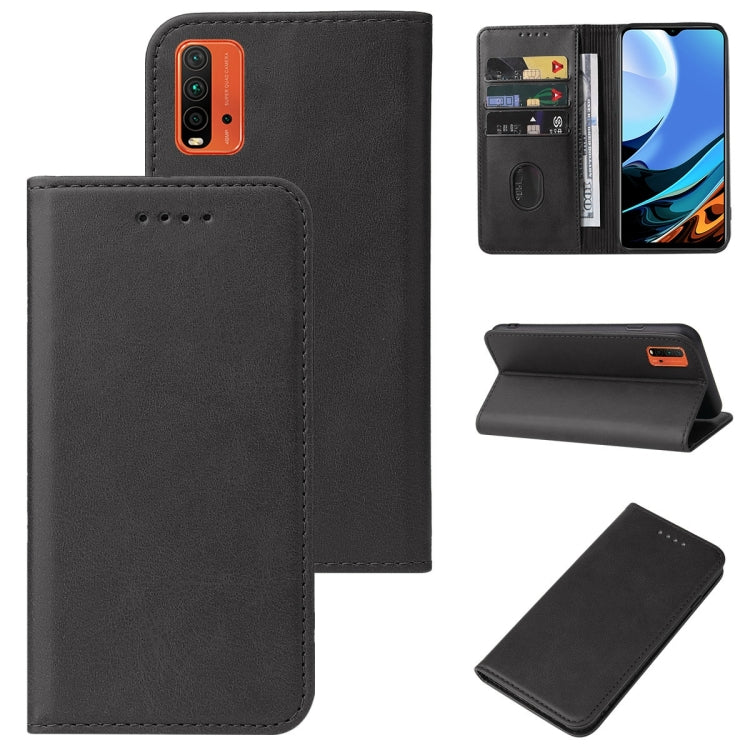 Dark gray leather magnetic flip phone case with card slot, orange trim details
