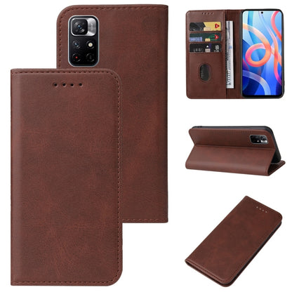 Brown leather phone case with magnetic closure, card slot, and stand cover