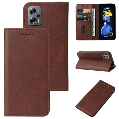 Brown leather phone case with magnetic closure, card slot, and stand cover
