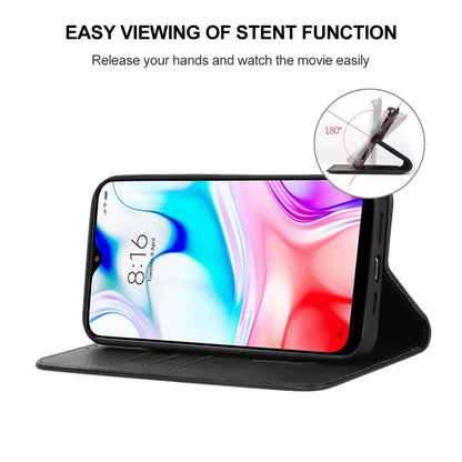 Black leather wallet phone case with fold-out stand for hands-free viewing
