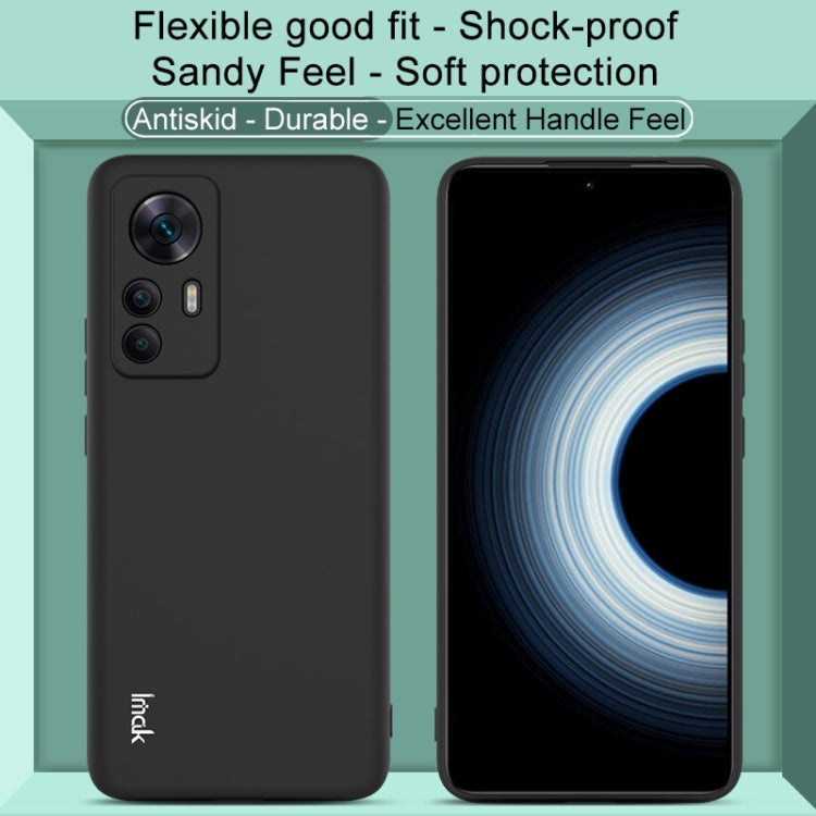 Shockproof frosted TPU phone case, matte black back and front view