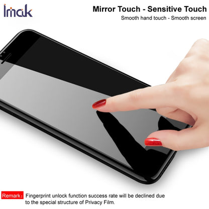 Privacy tempered glass screen protector on phone screen with finger touch