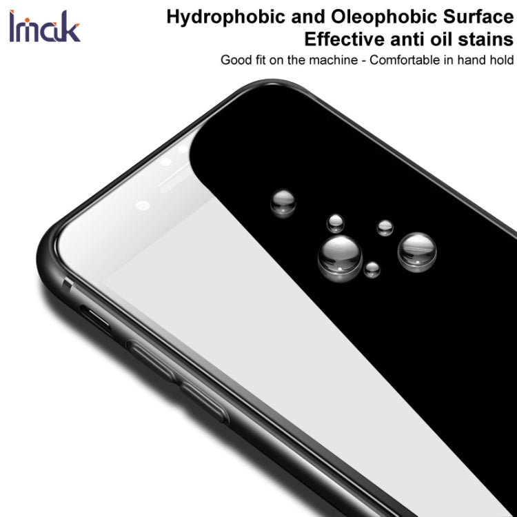 Tempered glass screen protector with water droplets on the hydrophobic surface