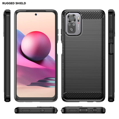 Black rugged shield phone case with textured back and raised edge protection