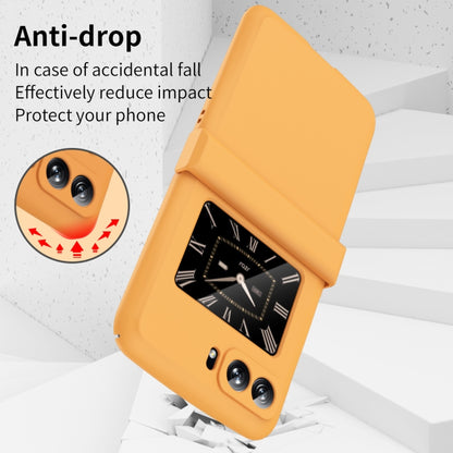 Orange anti-drop three-piece hinge phone case with folding stand for Motorola Moto Razr 2022