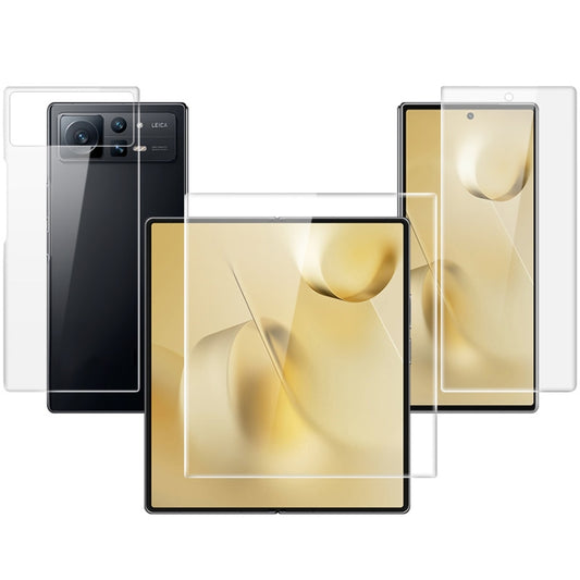 Curved full-screen hydrogel screen protector film set for foldable phone, clear, multi-piece