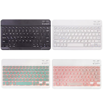 Backlit keyboard key layouts with black and white key panels