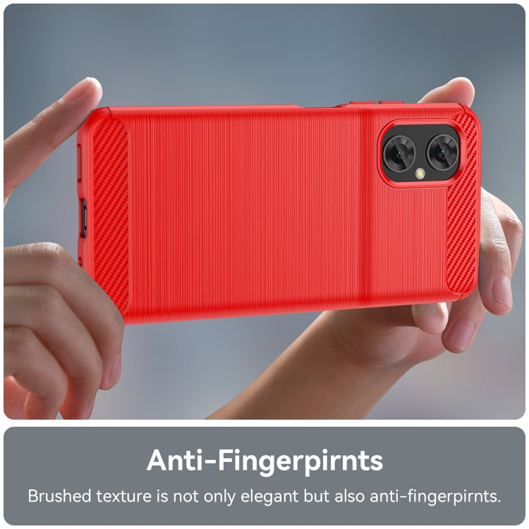 Red brushed texture phone case with dual camera cutout and textured back