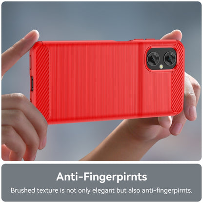 Red brushed texture phone case with dual camera cutout and textured back