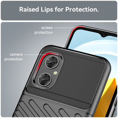 Black TPU phone case with raised lip protection around screen and camera