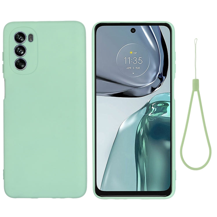 Mint green liquid silicone phone case with full coverage and camera cutouts