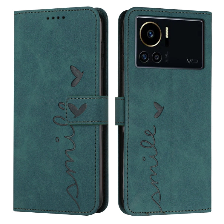 Teal leather wallet phone case with butterfly and heart pattern, flip cover, camera cutout