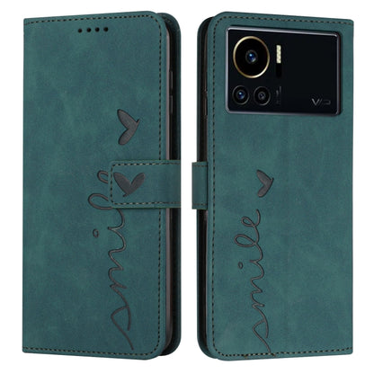 Teal leather wallet phone case with butterfly and heart pattern, flip cover, camera cutout