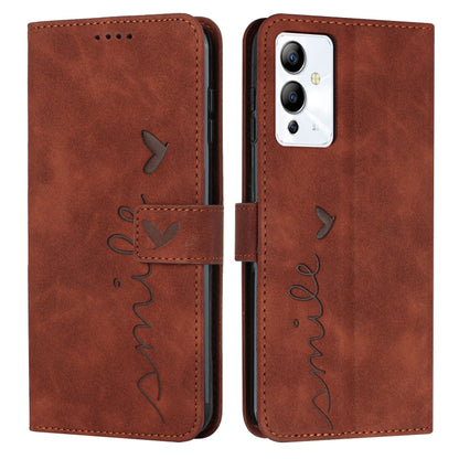 Brown leather wallet phone case with butterfly and heart pattern, flip cover, camera cutout