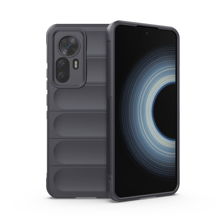 TPU + flannel phone case for Xiaomi Redmi K50 Ultra, dark grey