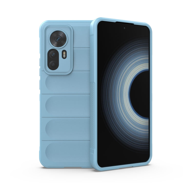 TPU + flannel phone case for Xiaomi Redmi K50 Ultra, light blue