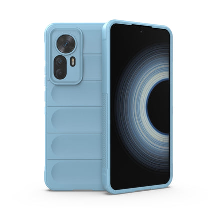 TPU + flannel phone case for Xiaomi Redmi K50 Ultra, light blue