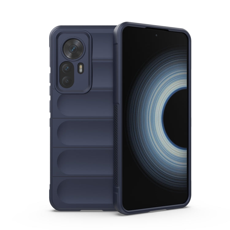TPU + flannel phone case for Xiaomi Redmi K50 Ultra, dark blue