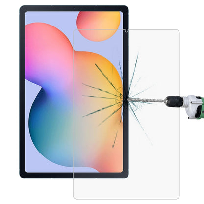 Tempered glass screen protector film for a tablet, with cracked protection layer