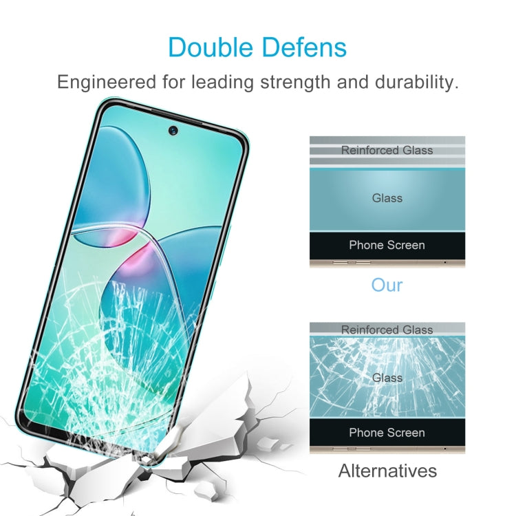 Reinforced tempered glass screen protector film for improved drop protection
