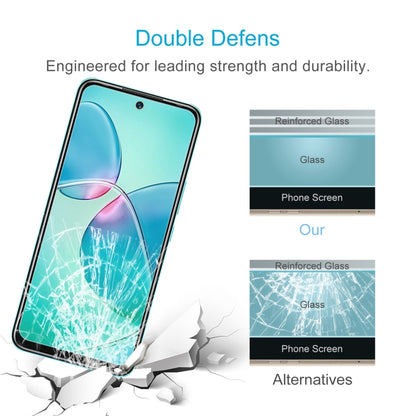 Reinforced tempered glass screen protector film for improved drop protection